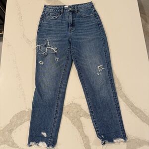 Vervet Los Angeles High Waisted Straight Distressed Denim Jeans Women’s 26 Blue